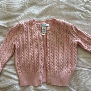 Ralph Lauren baby Light Pink Cable Knit Cardigan